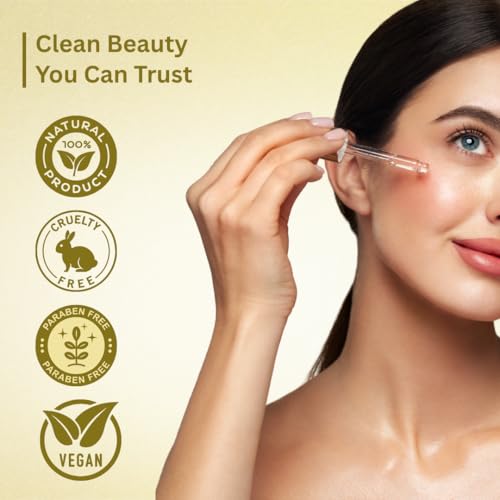 Image of Vitamin C Face Serum for Glowing Skin 30ml | 100%Natural | Brightening & Skin Radiance Booster with Damask Rose Oil, Vitamin E & Herbal Extracts | Reduces Dark Spots, Pigmentation & Dullness | Boosts Collagen Production | Lightweight Non-Sticky Face Serum for Men & Women | 30ml