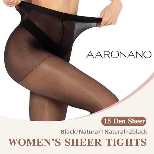 Shiny Pantyhose for Women 3 Pairs Shimmer Sheer Tights Silk Stockings High Waist Control Top2