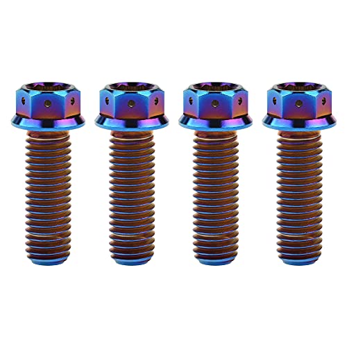 Tornillos de titanio M10 con brida azul quemado ultra ligeros y resistentes a la corrosión