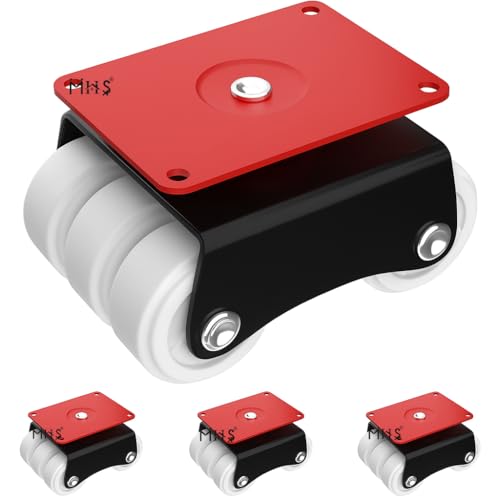 Image of MHS Heavy Duty Revolving Caster Wheels - 360 Rotating Sixer Castor Wheels with Roller | 4pcs with Screws in 1 Set | for Trolley, Furniture, Table, Bed | Made in India (450 KG Load Capacity, 1, Set)