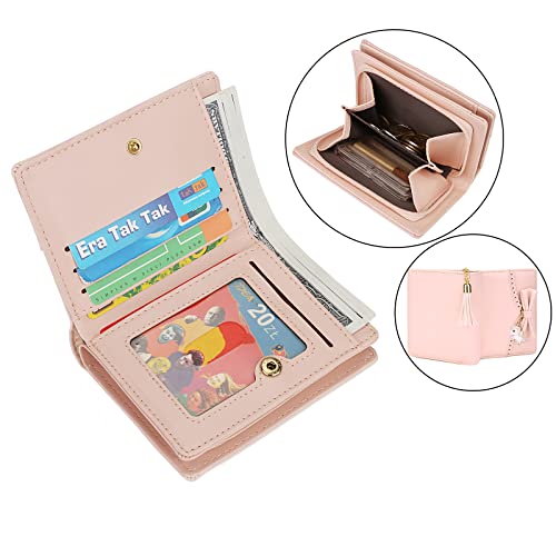 Uromee Girls Wallet Small Card Holder Women Purse Bifold Vegan Leather Zipper Coin Pocket Cute Unicorn Pendant Tassel3