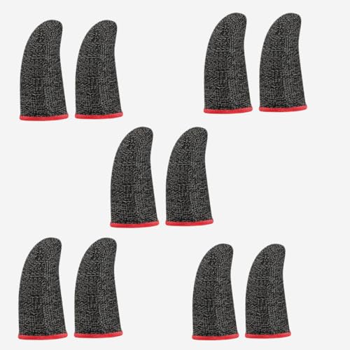 Image of skysia Gaming Thumb & Finger Sleeves - Anti-Slip, Sweat-Proof Mobile Game Gloves for PUBG, COD, Free Fire - Ultra-Thin, Breathable, High Precision Touch Control - Multicolor. (5SET-10PCS)