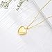 SOULMEET 18k Gold Plated Silver Minimalist Style Blank Heart Locket Necklace That Holds Pictures Photos Locket Necklace (Locket only)