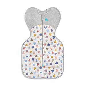 Love to Dream Swaddle UP Warm 2.5 TOG, White Happy Hats, Small, 8-13 lbs, Dramatically Better Sleep, Allow Baby to Sleep in Preferred Arms Up Position for Self-Soothing, Snug Fit Calms Startle Reflex