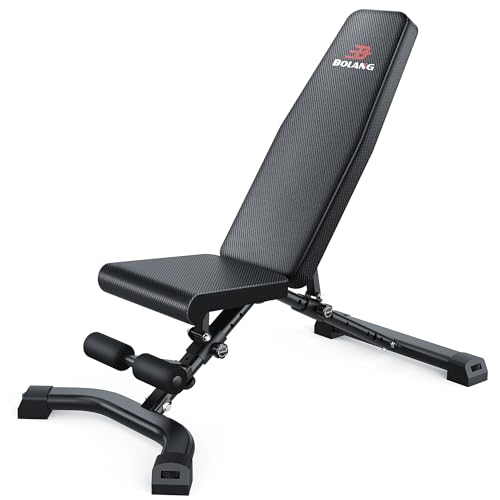 BOLANG Adjustable Weight Bench, Bench Press Workout Bench Fitness Benches for Full Body Workout, Multi-Purpose Foldable Strength Training Bench Utility Incline/Decline Bench for Home Gym