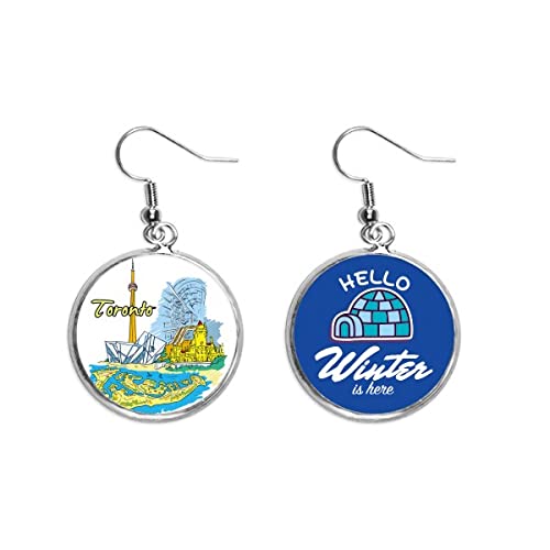 Pendientes de gota con paisaje de Toronto un regalo de invierno de Canadá memorable
