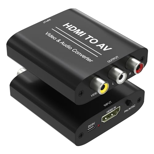 How to Connect TV to Receiver Without HDMI? (2023) HDMI to RCA Converter, HDMI to AV Adapter, Red Yellow White CVBs Composite Video Audio Converter for...