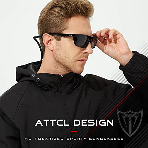 Attcl Sports Polarized Sunglasses For Men Women Cycling Driving Fishing 100% Uv Protection Sunglass 1124 C1-Back-All #TOP1