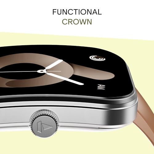 Image of boAt Wave Sigma 3 Curv Smartwatch with 2.01 inch (5.33 cm) Immersive Curved Display, Metallic Finish, Functional Crown, BT Calling, Sleep, Stress, Heart Rate & SpO2 Monitoring, SOS, IP68(Timber Brown)