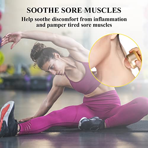 Gemshan Massage Roller Ball, Natural Himalayan Salt Ball Roller Hand Massage Toll For Neck,Back,Arm Full Body Massage. (Gold) #TOP3