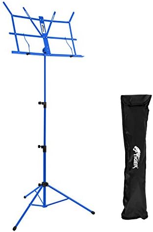 Tiger Easy Folding Sheet Music Stand with Bag - Portable Folding Music Stand in Pink