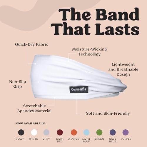 Image of Sweatband for Men and Women - Unisex Non Slip Headband that Wicks Moisture and Eliminates Excess Sweat - Durable & Long-Lasting - Running, Sports, Gym