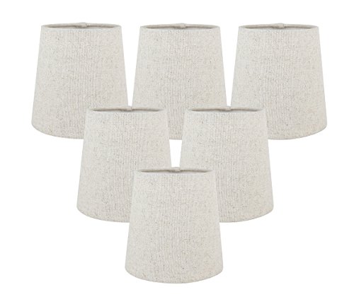 Meriville Set of 6 Natural Linen Clip On Chandelier Lamp