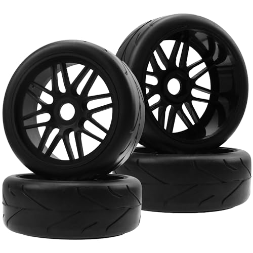HIRCQOO OD 4.52\" 1/8 Off-Road RC Buggy Tires and Wheels Rims 17mm Hex Compatible with Arrma Typhon Talion Losi 8IGHT HPI HSP Redcat Racing Kyosho Hobao Traxxas RC 1/8 Scale Buggy
