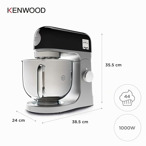 Miniatura 10 de Kenwood Kmix Kmx750ab - Robot De Cocina Multifunción, 1000 W, Bol Metálico De 5 L Con Asa, Gancho Para Amasar, Varillas, Mezclado K, Acero Inoxidable, 6 Velocidades, Color Negro