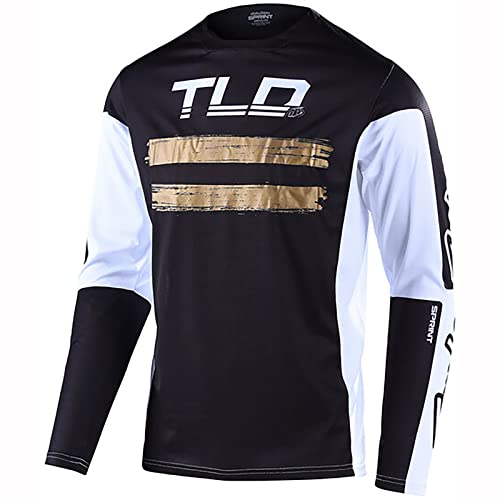 Troy Lee Designs Cycling MTB Bicycle Mountain Bike Jersey Shirt for Men, Sprint Jersey Marker (Black Copper, Large)