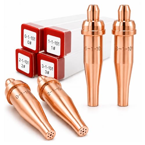 1-101 Series Acetylene Cutting Torch Tips Size 0-3 Fit for victor Style Heavy Duty Torch: CA 2460-90 etc Include 0-1-101 1-1-101 2-1-101 3-1-101 4 Pack