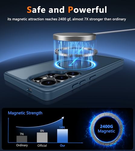 Image of FNTCASE for Samsung Galaxy S25-Ultra Case: Matte Translucent Slim Cell Phone Cover with Magnetic Ring (No Tail) - Rugged Durable Shockproof Protective - Military Grade Drop Protection 6.9 inches