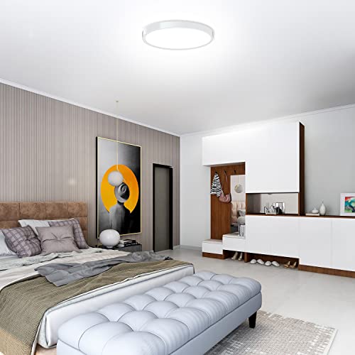 LED Ceiling Light Fixture Flush Mount, 9inch Modern LED Ceiling Light, 18W 5000K, Low Profile Slim Flat Surface Mount Ceiling Lights for Bedroom Kitchen Hallway Laundry Stairwell Basement Closet White by CHARYJOD - Image 7