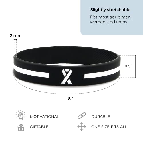 Inkstone (Pacote com 12) Pulseiras de silicone com fita de conscientização branca - Pacote de 1 dúzi