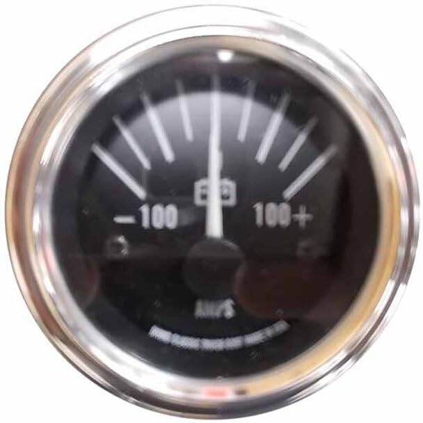 Replacement for Peterbilt 379 Year 1998 2 116 INCH Ammeter Gauge W Black FACE Chrome Bezel 100-0-100 AMP by Technical Precision