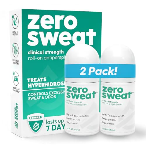 ZeroSweat Antiperspirant Deodorant | Clinical Strength Hyperhidrosis Treatment - Reduces Armpit Sweat (2 Pack)