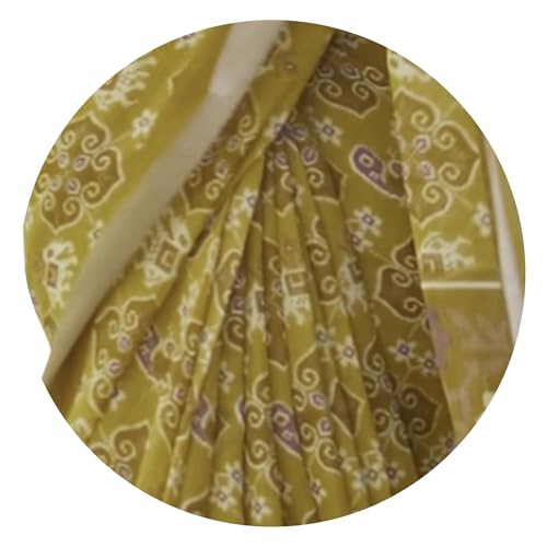 Image of MIRCHI FASHION Saree for Woman Cotton Blend Printed | Traditional Ethnic Sari for Ceremonial Use and Farewell with Blouse Piece