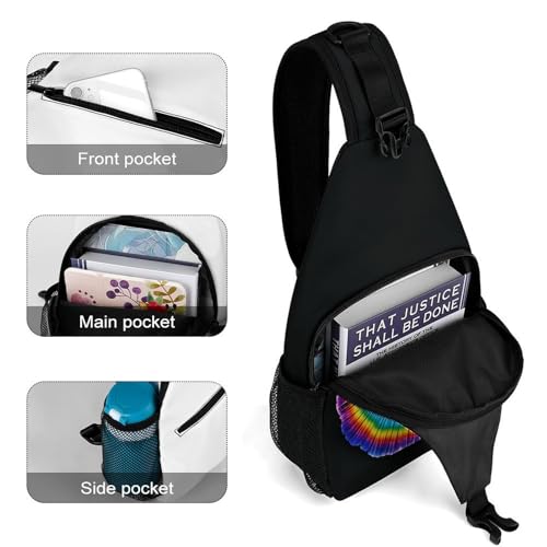 Cross Body Bags Tie Dye Hippies Printed Sling Bags Chest Pack Travel Chest Bag Cross Body Shoulder for Men Women4