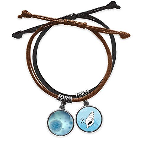 Pulsera de criatura microcósmica de cuerda ajustable y pulsera de cuero