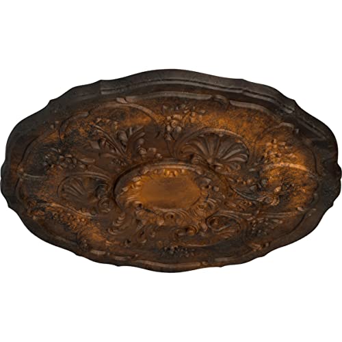 Image of Ekena Millwork CM22CNRUS Cornelia Ceiling Medallion, 22-1 /2 x 1-1 /2, Rust
