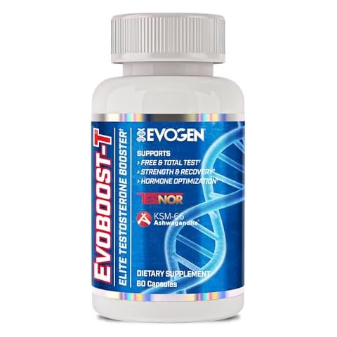 Evogen Evoboost-T - Elite Testosterone Booster for Men | Testosterone Supplement for Men Supporting Free & Total Testosterone, Strength, & Hormone Optimization | Ashwagandha, Tesnor, DIM | 60 Capsules Cover