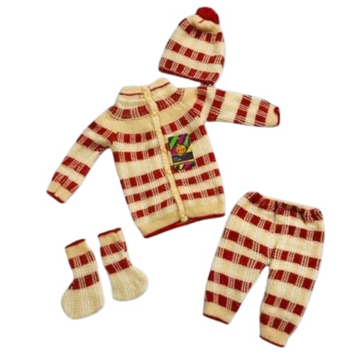 RTI GROUPUnisex Baby Sweater Woollen Knitted Full Sleeves Sweater with Cap & Booties Set Woolen Sweater Baby Boys & Baby Girls Set 4 PCs