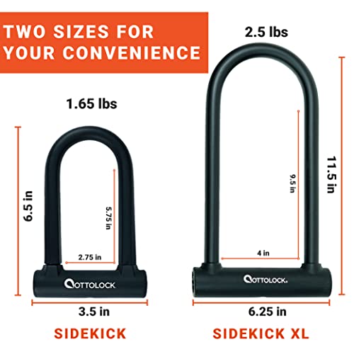 Ottolock Sidekick Compact U-Lock | Lightweight Silicone-Coated Bike Lock (Blue) #TOP5