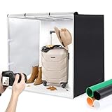 PULUZ Large Photography Light Box, 32"x32" Photo Studio Box, Portable Shooting Tent with 3 Stepless Dimming Light Panel, Professional Photo Booth with 4 Color Backdrops for Product Photography