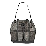Anhänger mit Logo- Prägung L.CREDI Damen Bradford Schultertasche, Grau (Grau), 15x31x31 cm