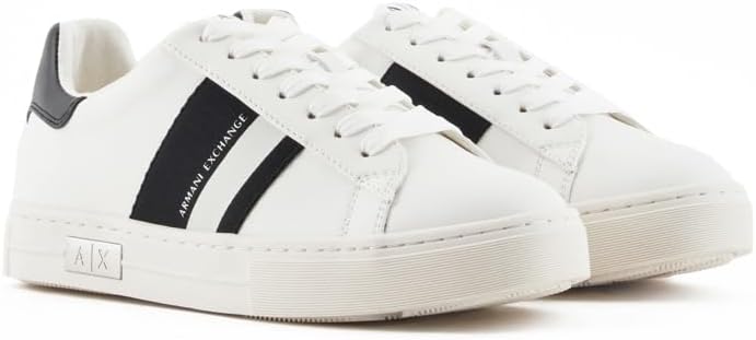 Armani Exchange Womens Mina Cup Sole, Back Tab with Logo and Metal Logo Detail on SideSneaker