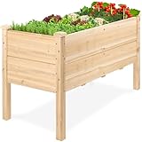 Best Choice Products 48" x 24" x 30" Raised Garden Bed with Extra Deep 16" Depth, Elevated Wood Planter Box Stand for Backyard, Patio, Balcony, Natural Fir Wood - Natural