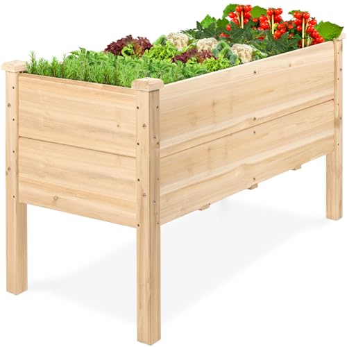 Best Choice Products 48" x 24" x 30" Raised Garden Bed with Extra Deep 16" Depth, Elevated Wood Planter Box Stand for Backyard, Patio, Balcony, Natural Fir Wood - Natural