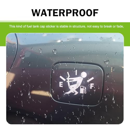 Image of Funny Fuel Tank Stickers, Vinyl Gas Tank Decal, Reflective Fuel Lid Decals, Self-Adhesive Fuel Gauge Empty Stickers, Auto Fuel Tank Cover Sticker, Universal Funny Signs Decal for Cars (White)