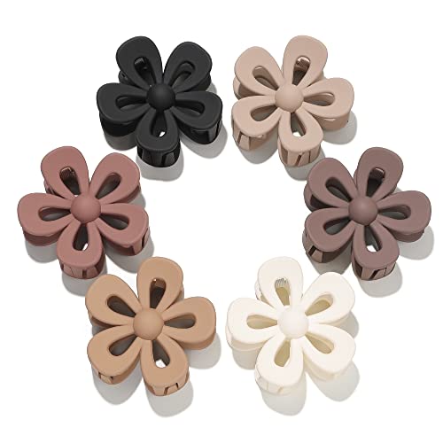 Flower Hair Claw Clip For Women Girls For Thick Hair Big Cute Matte Flower Clips Non Slip Strong Hold Hair #TOP17