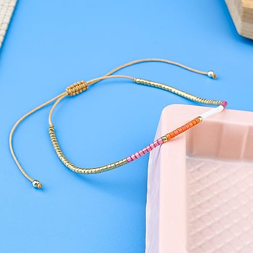 Image of C.QUAN CHI Colorful Miyuki Beads Bracelets Handmade Friendship Beaded Bracelet Stack Adjustable Bracelet Jewelry For Women