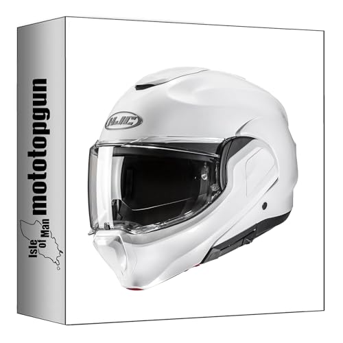 Casque modulable HJC F100 blanc perlé en taille XS pour moto et scooter