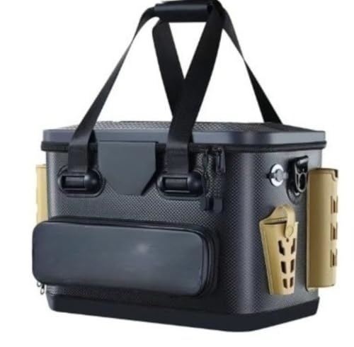 EVREFIN 釣りタックルボックス シートと竿ホルダー付き 米バッグ プライヤーホルダー EVA素材 バケツ 多機能 防災収納容器 大容量 厚手は魚に座ることができます (40mm厚ルアーバケツ(収納ボックス付き))