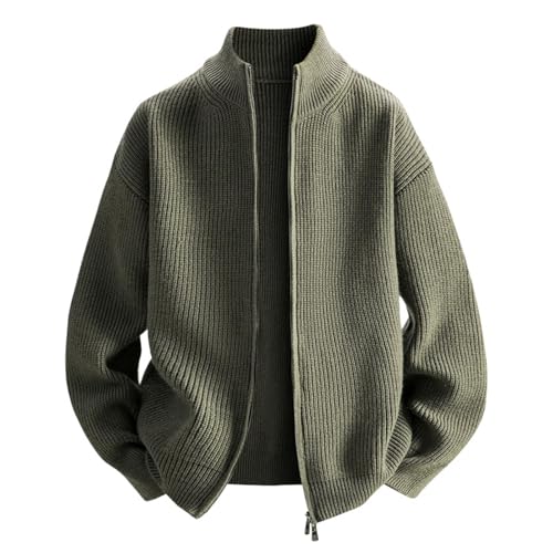 Suéter de punto de color sólido manga larga otoño invierno jersey cuello cisne caballero