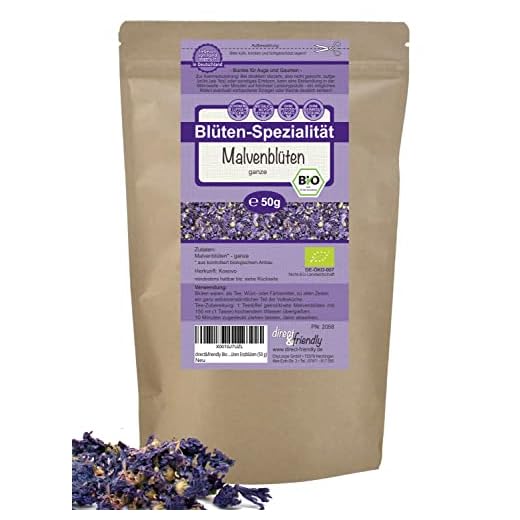 direct&friendly | 50g | blaue Bio Malvenblüten | großblättrig | Malventee | ganze Blüten getrocknet