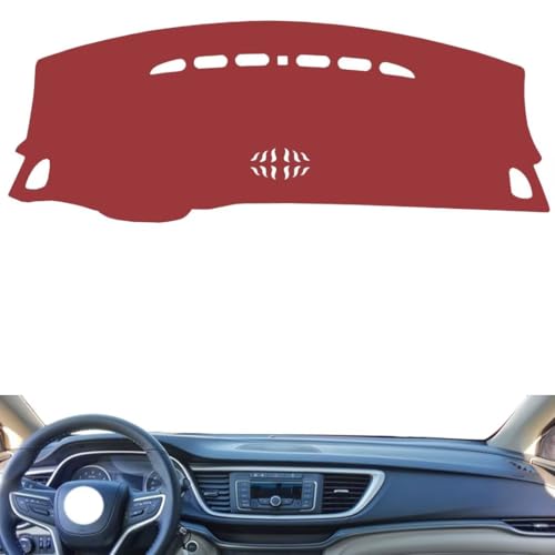 Leather Dash Board Cover mat Compatible with Buick Excelle GX，Anti-Slip,Sun Protection Dashboard Cover-red