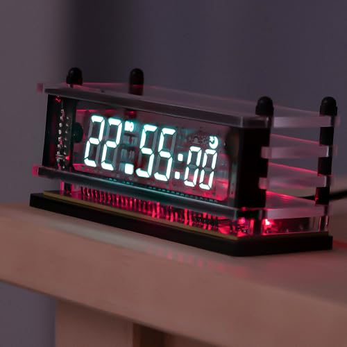 LGL Studio VFD Clock | Vacuum Fluorescent Display, Minimalist Style Desktop Clock, WiFi NTP Support, 12/24 Hour Format, for Tech Enthusiasts