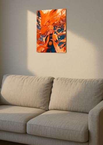 Image of NIJUKA Anime Printed Metal sheet Poster For Home And Room Decoration | For Anime Art Fans Boys And Girls (Master all chakra of nain tail)