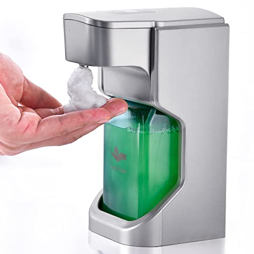 Senbaler Distributeur Savon Liquide Automatique sans Contact avec Système de Capteurs Infrarouges pour Salles de Bains,Restaurants,Hôtels (Argent) Cover