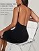 Takusun Backless Slip Dress for Women Tummy Control Low Back Shapewear Dresses Open Back Body Shaper Seamless Sexy Tank Tops Black